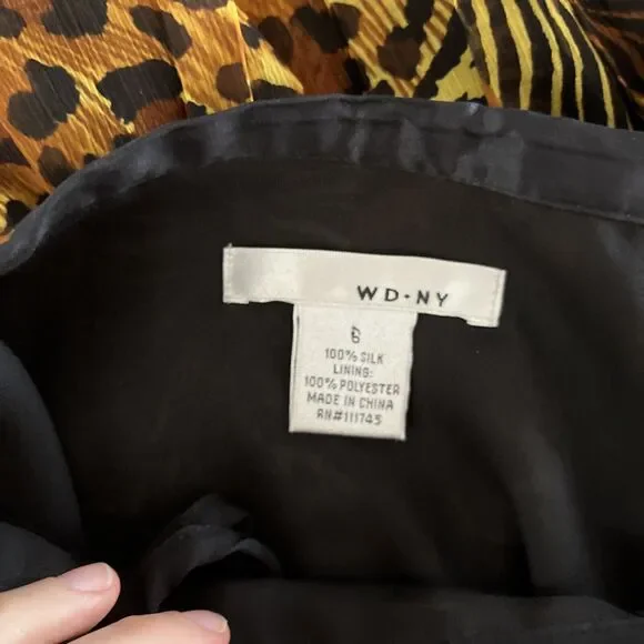 WDNY Skirt 6 Small Mini Knee Pleated Silk Animal Leopard Zebra Pleated 90s Y2K S - Picture 7 of 11